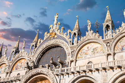 Beautiful details of basilica di san marco in venice.