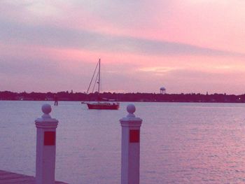 Scenic view of sea at sunset