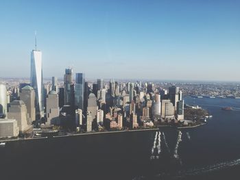 Aerial view of city at waterfront