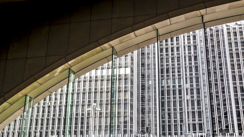 Low angle view of modern building in city