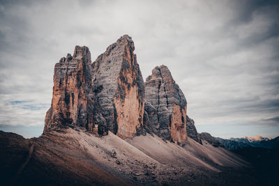 Panoramic view of rock formations against sky