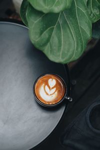 High angle view of coffee