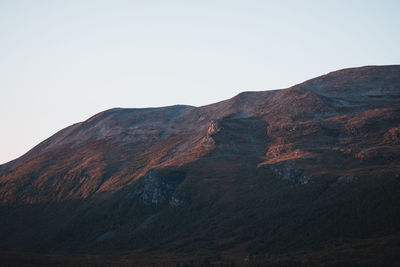 Scenic view of mountains against clear sky