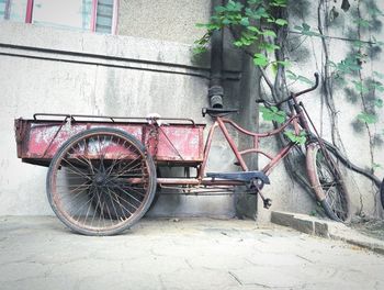 Cars parked in front of wall