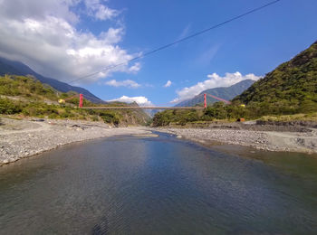 Scenic view of land against sky