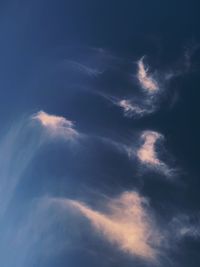 Low angle view of clouds in sky