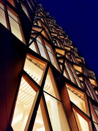 Low angle view of modern building against clear sky