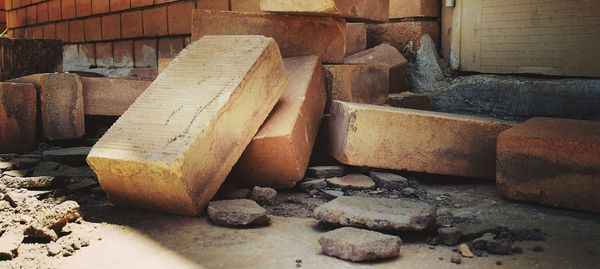 Close-up of stack of rocks