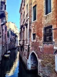 Canal with buildings in background