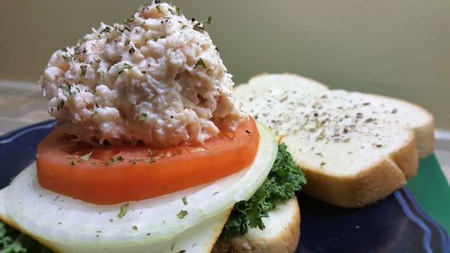 Close-up of served food