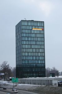 Modern building against clear sky