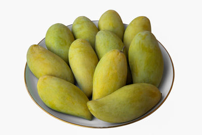 High angle view of fruits in bowl