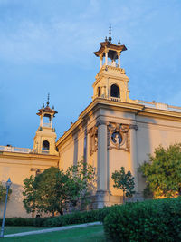 Detail of buildings near palau nacional, the national palace in barcelona , spain.