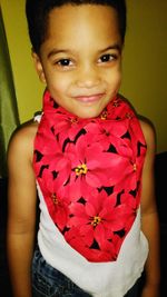 Close-up portrait of smiling boy