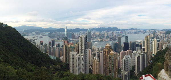 Aerial view of buildings in city