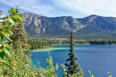 Scenic view of lake against mountains