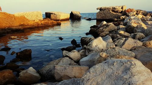 Rocks in sea