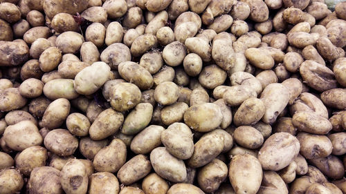 Full frame shot of potatoes in market