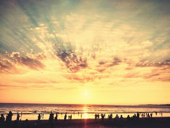 Scenic view of sea at sunset