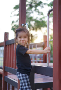 Portrait of cute girl in playground