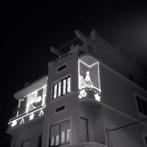 Low angle view of building at night