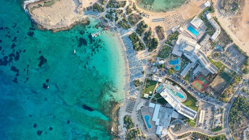 High angle view of swimming pool