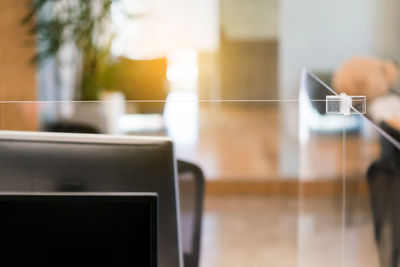 Close-up of computer keyboard on table