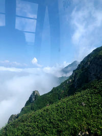 Low angle view of mountains against sky