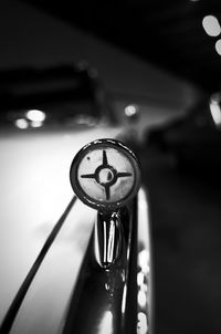 High angle view of illuminated clock