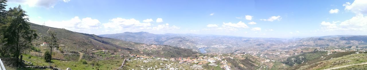 Panoramic view of mountains against sky