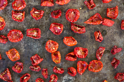 High angle view of fruits on table