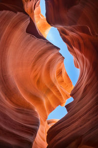 Low angle view of rock formation