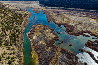 High angle view of sea