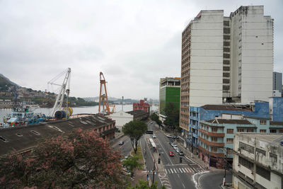 Cityscape of vitoria city with its port, vitoria, espirito santo, brazil