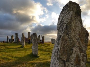 Summer solstice sunset over callanish stones