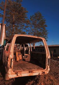 Abandoned train against sky