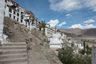 Low angle view of buildings against sky