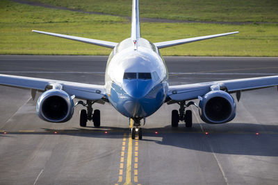 Airplane on airport runway