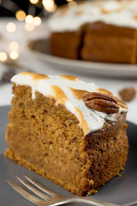 Close-up of cake in plate