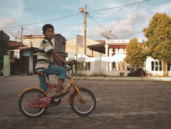 Man riding bicycle