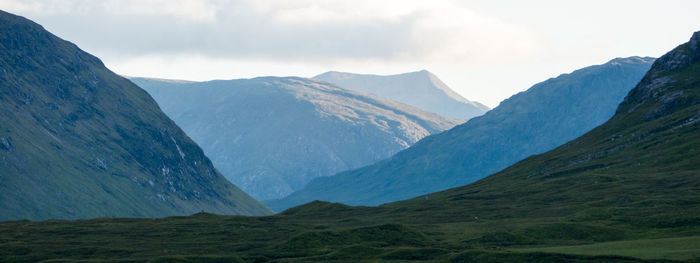 Panoramic view of mountains against sky