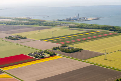 High angle view of agricultural field