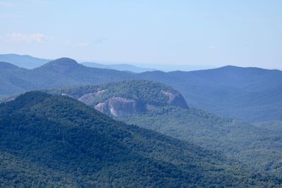 High angle view of mountains against sky