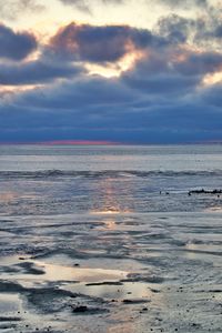 Sunset over wadden sea