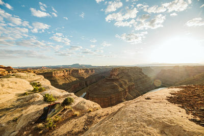 Scenic view of rock formations against sky