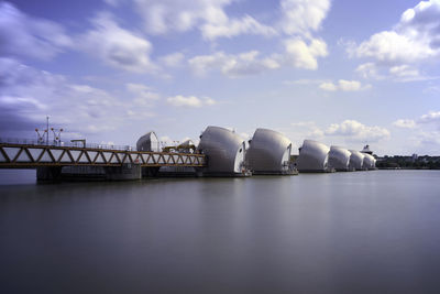 Bridge over river against sky