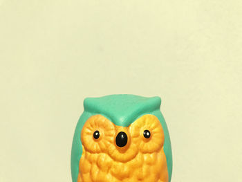 Close-up of stuffed toy against white background