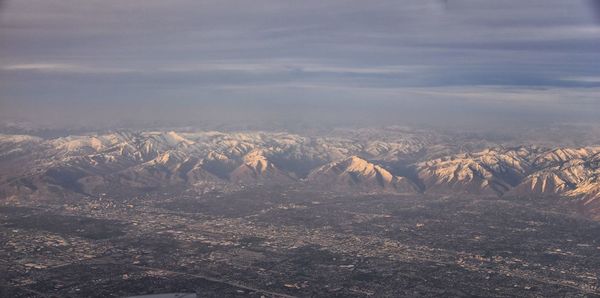 Aerial view of landscape against sky