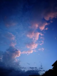 Low angle view of sky at sunset