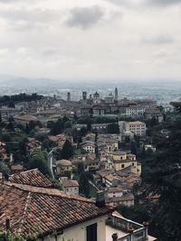 High angle view of townscape against sky